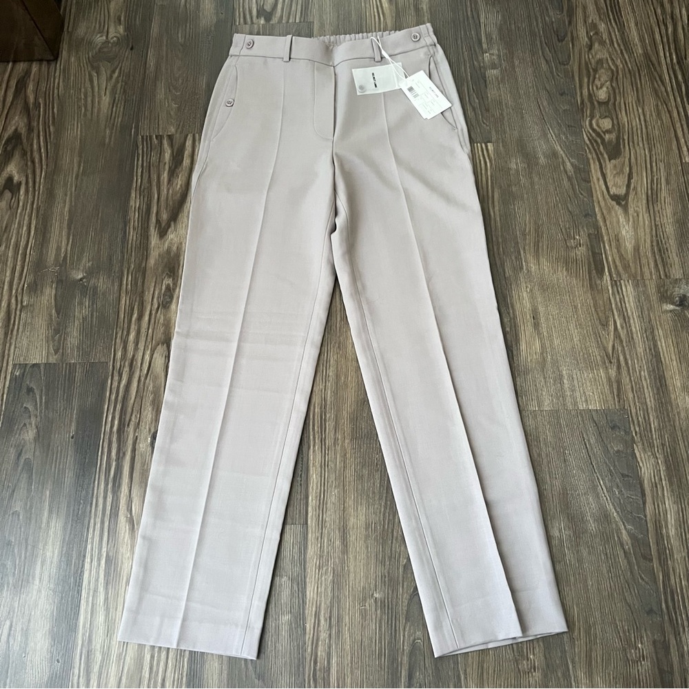 Helmut Lang NEW Grayish Purple Elastic Waist Trouser Wool Blend Pants